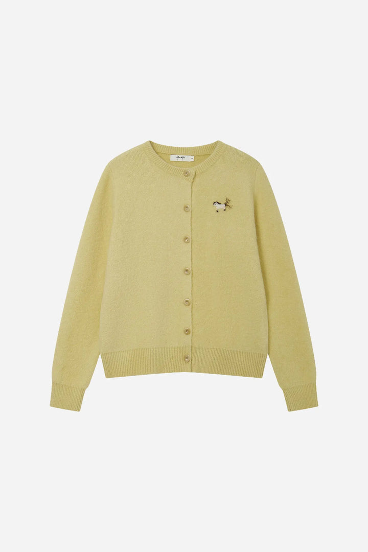 An image of a   11594 Round Neck Button Down Cardigan by  Mirra Masa