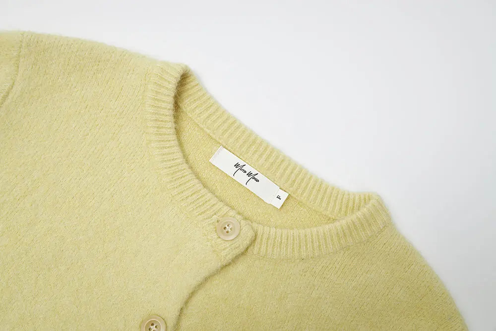 An image of a   11594 Round Neck Button Down Cardigan by  Mirra Masa