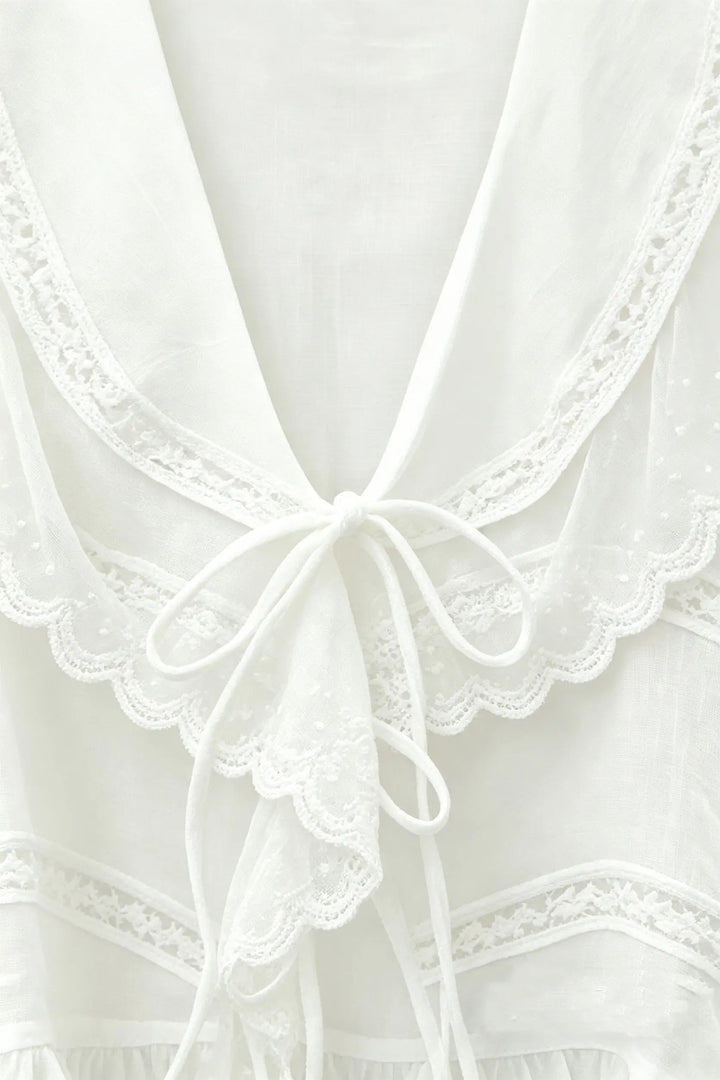 An image of a   11597 Lace Trim Blouse by  Mirra Masa