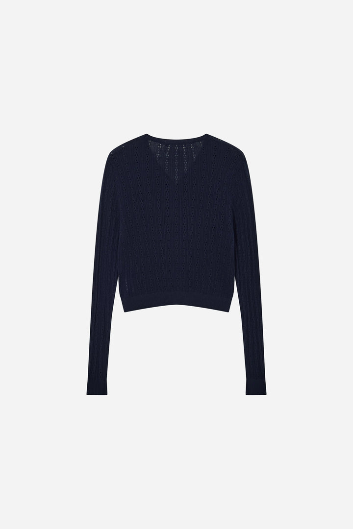 An image of a   11649 Pointelle Knit Cardigan by  Mirra Masa