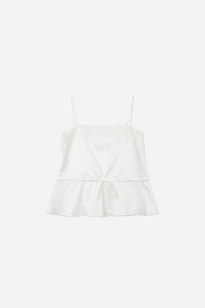 An image of a   11654 Lace-Trim Peplum Cami by  Mirra Masa