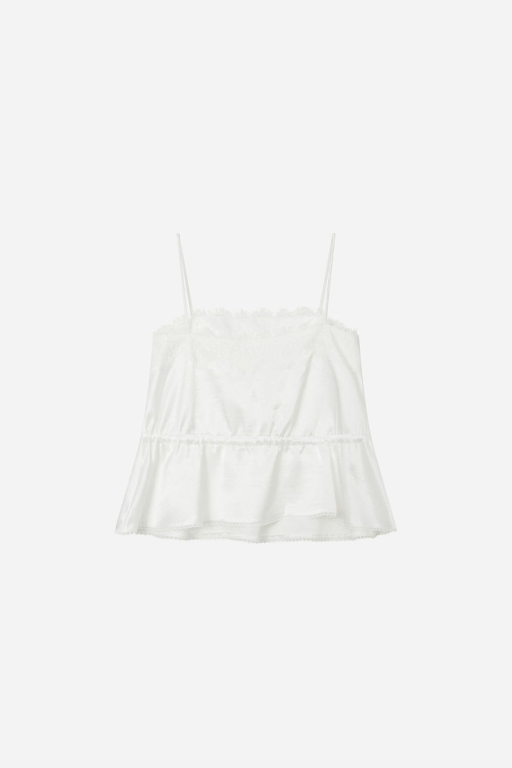 An image of a   11654 Lace-Trim Peplum Cami by  Mirra Masa