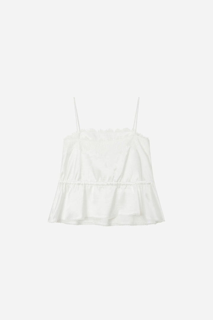 An image of a   11654 Lace-Trim Peplum Cami by  Mirra Masa