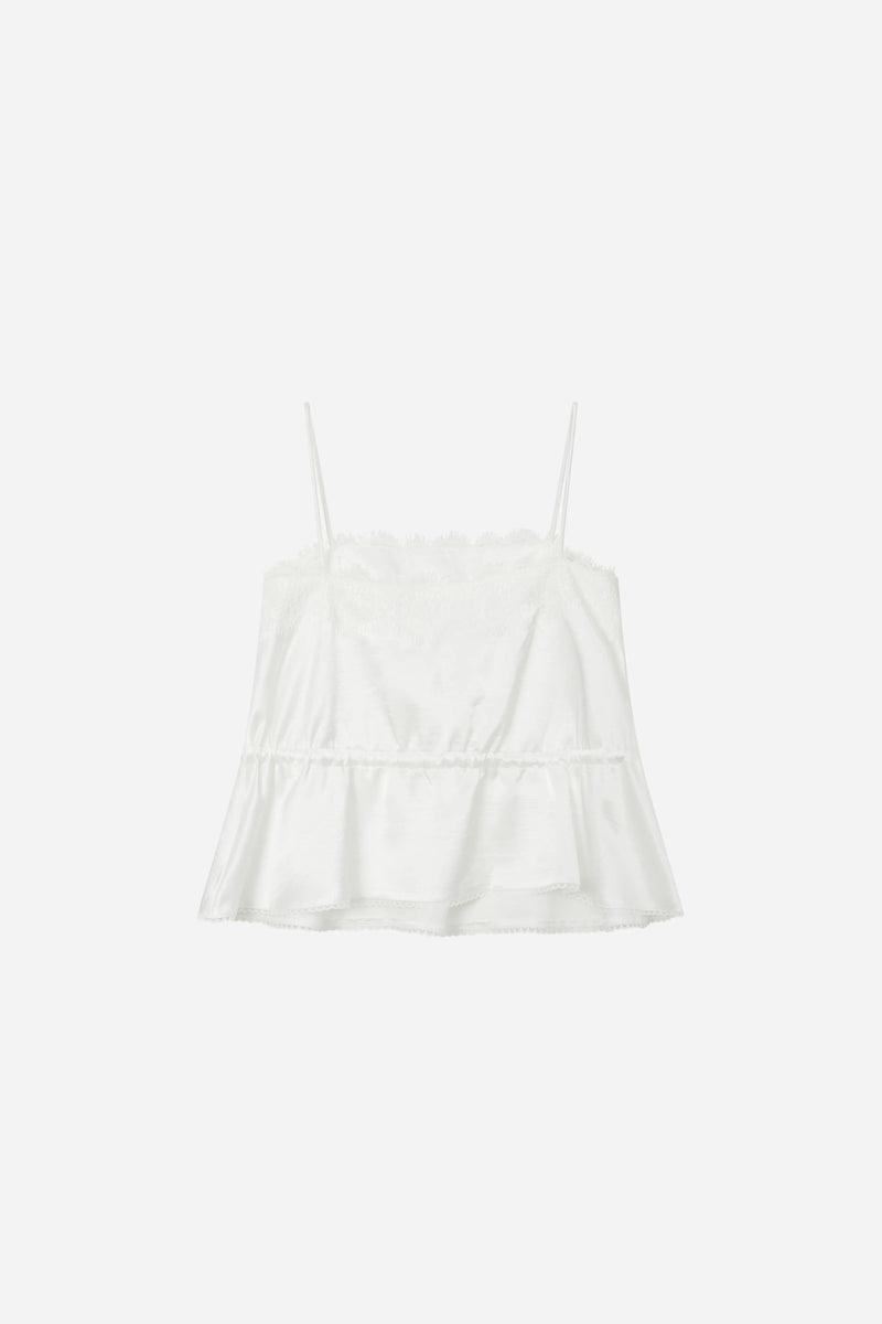11654 Lace-Trim Peplum Cami