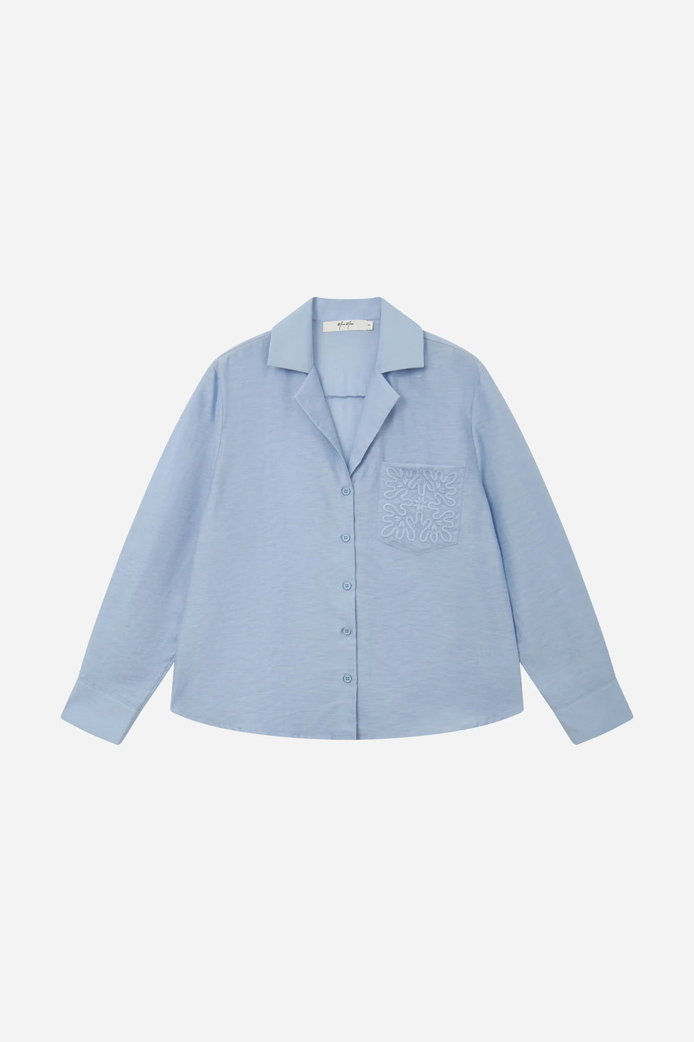 An image of a   11770 Tencel Cotton Blend Embroidered Shirt by  Mirra Masa