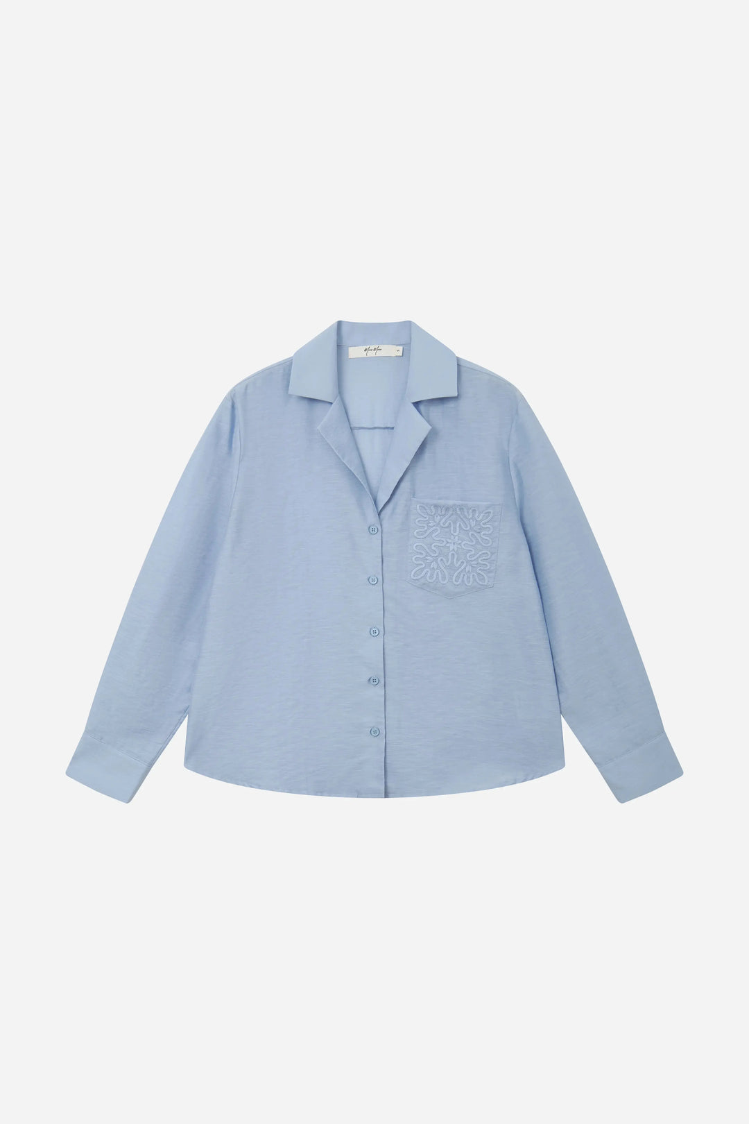 An image of a   11770 Tencel Cotton Blend Embroidered Shirt by  Mirra Masa