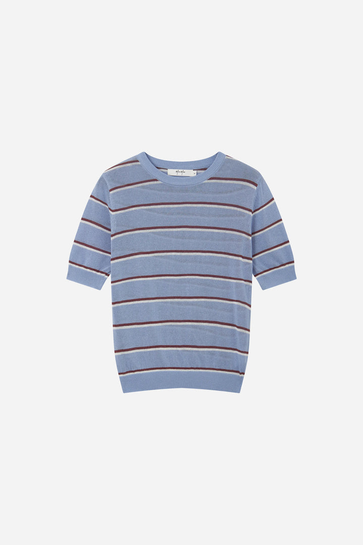 An image of a   11783 Striped Short-Sleeve Knit by  Mirra Masa