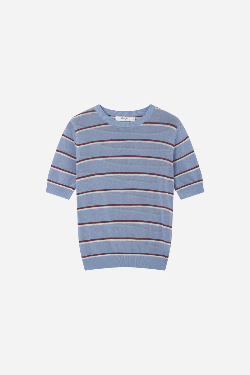 11783 Striped Short-Sleeve Knit