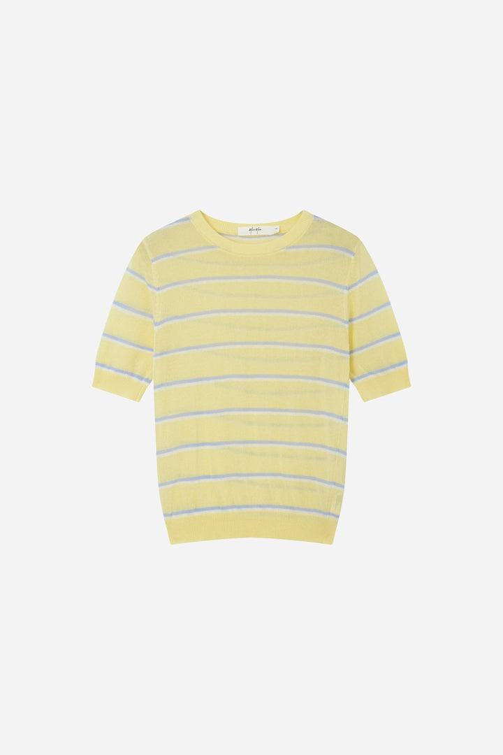 An image of a   11783 Striped Short-Sleeve Knit by  Mirra Masa