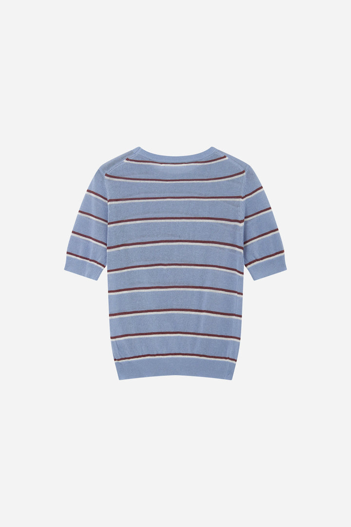 An image of a   11783 Striped Short-Sleeve Knit by  Mirra Masa