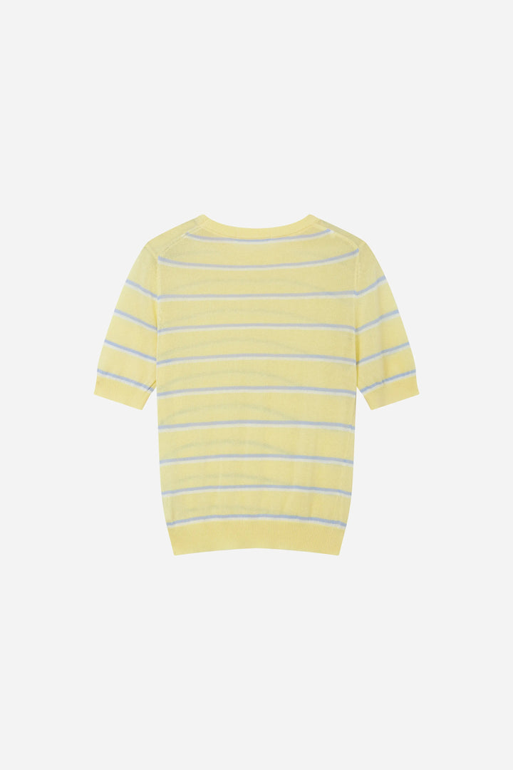 An image of a   11783 Striped Short-Sleeve Knit by  Mirra Masa