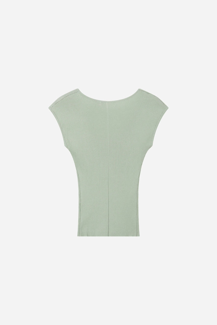 An image of a   11788 Ribbed Scoop Neck Top by  Mirra Masa