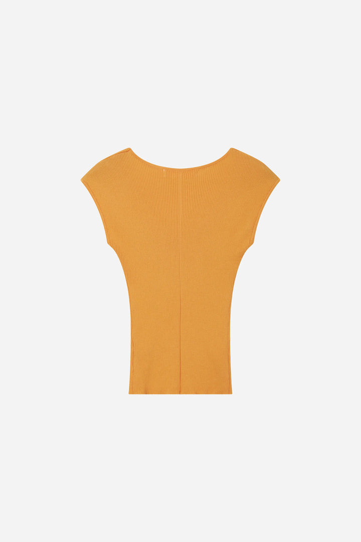 An image of a   11788 Ribbed Scoop Neck Top by  Mirra Masa