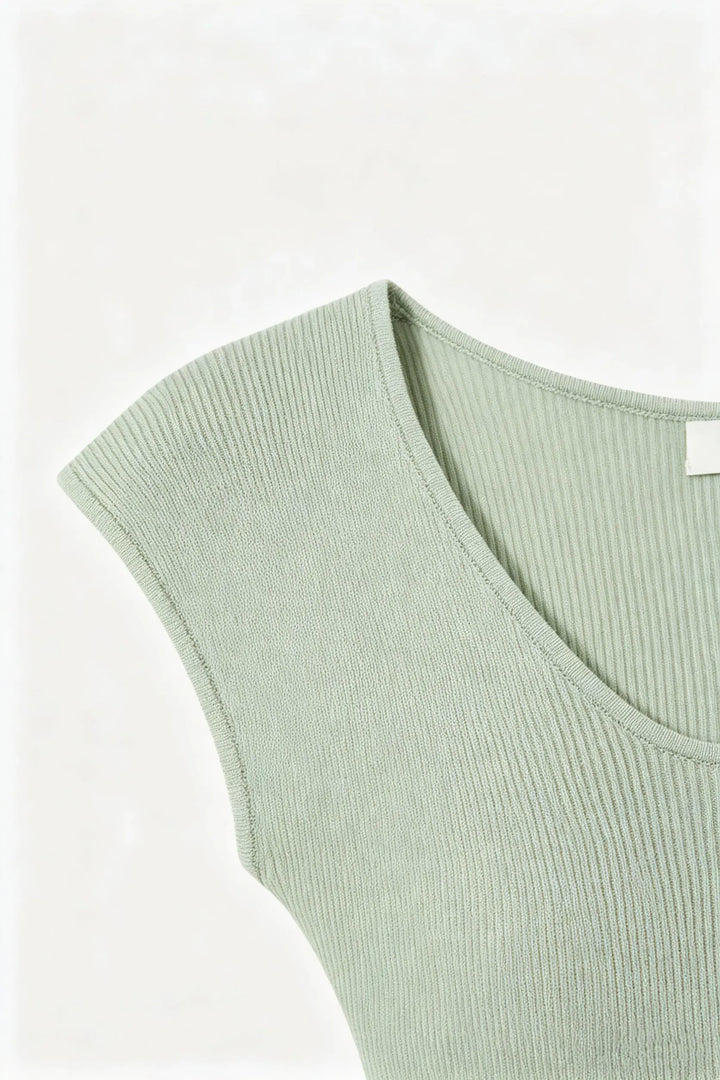 An image of a   11788 Ribbed Scoop Neck Top by  Mirra Masa