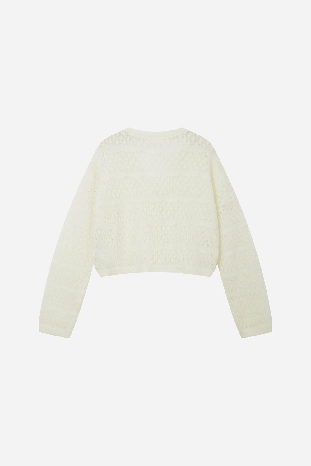 An image of a   11855 Pointelle Knit Wool Blend Cardigan by  Mirra Masa