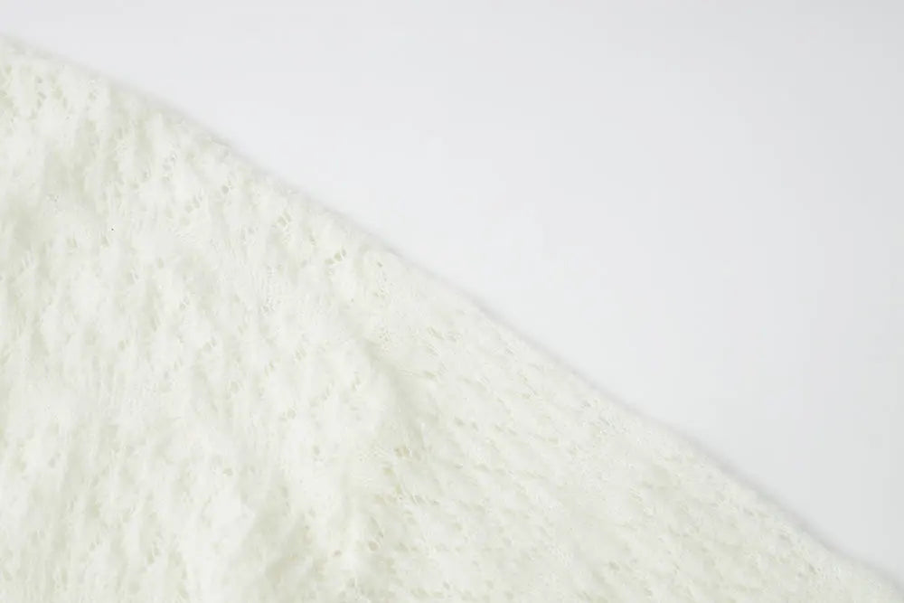 An image of a   11855 Pointelle Knit Wool Blend Cardigan by  Mirra Masa