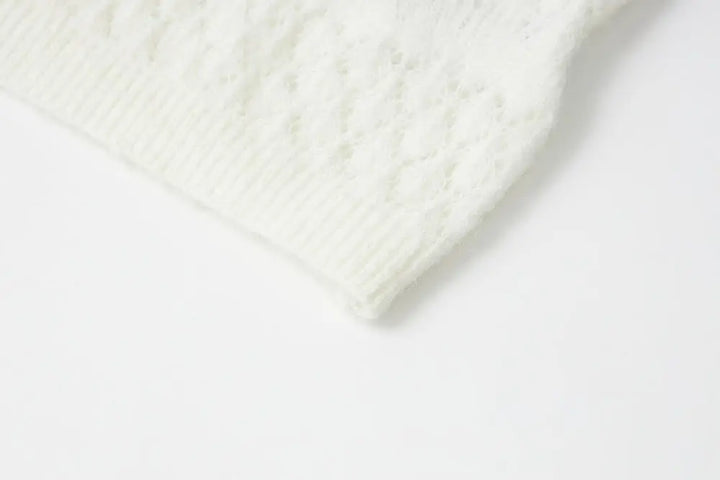 An image of a   11855 Pointelle Knit Wool Blend Cardigan by  Mirra Masa