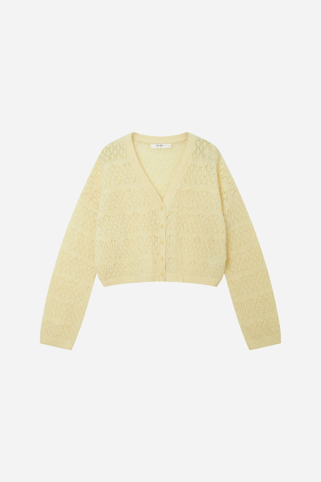 An image of a   11855 Pointelle Knit Wool Blend Cardigan by  Mirra Masa