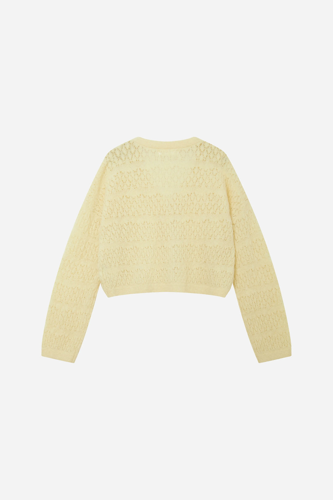 An image of a   11855 Pointelle Knit Wool Blend Cardigan by  Mirra Masa