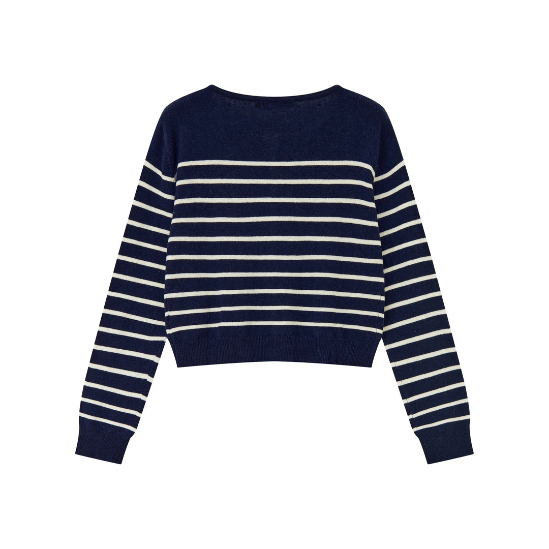 An image of a   11883 Striped Cardigan by  Mirra Masa