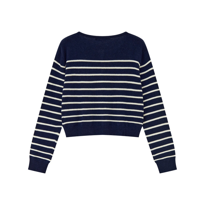 An image of a   11883 Striped Cardigan by  Mirra Masa