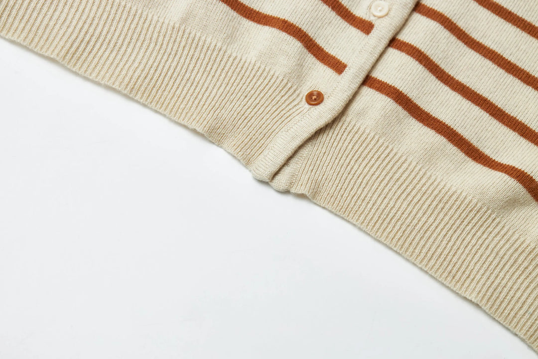 An image of a   11883 Striped Cardigan by  Mirra Masa