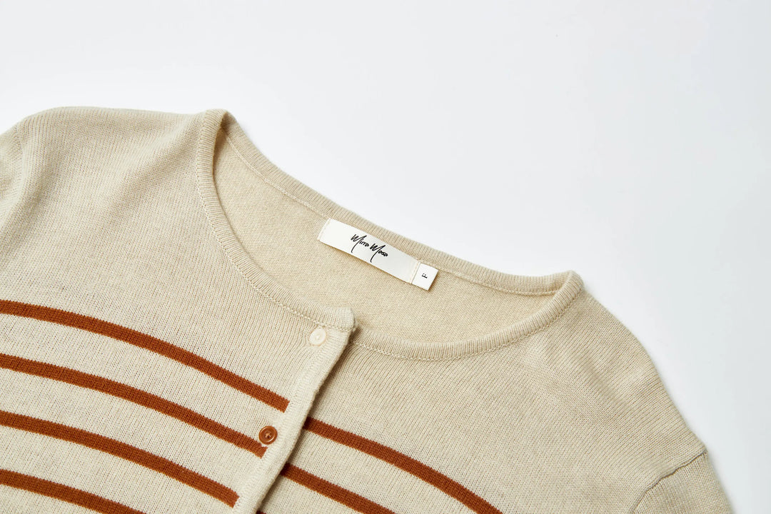 An image of a   11883 Striped Cardigan by  Mirra Masa