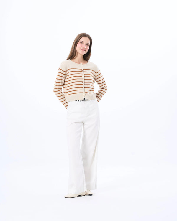An image of a   11883 Striped Cardigan by  Mirra Masa