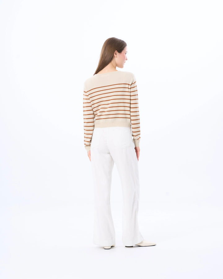 An image of a   11883 Striped Cardigan by  Mirra Masa