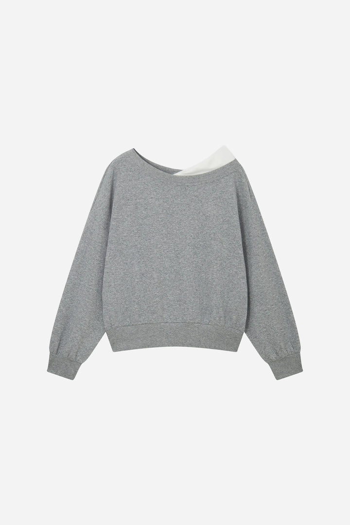 An image of a   11887 Layered Boatneck Sweatshirt by  Mirra Masa
