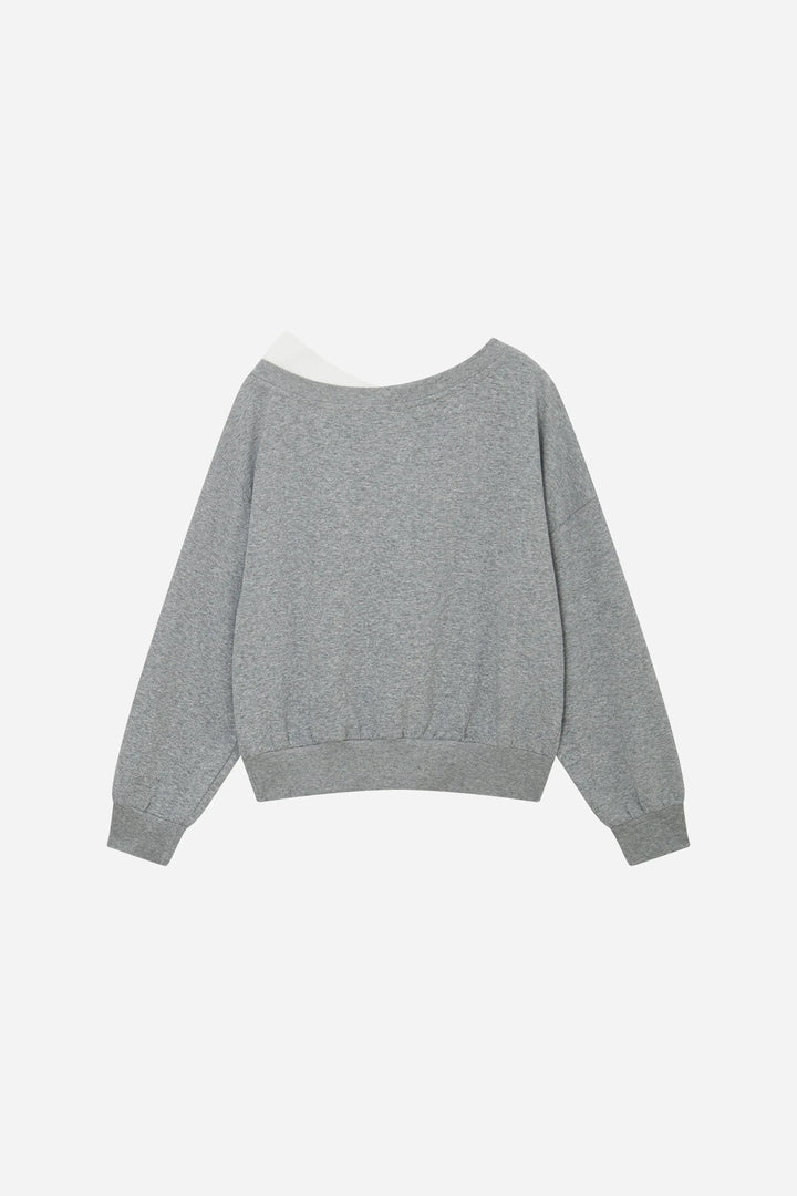 An image of a   11887 Layered Boatneck Sweatshirt by  Mirra Masa