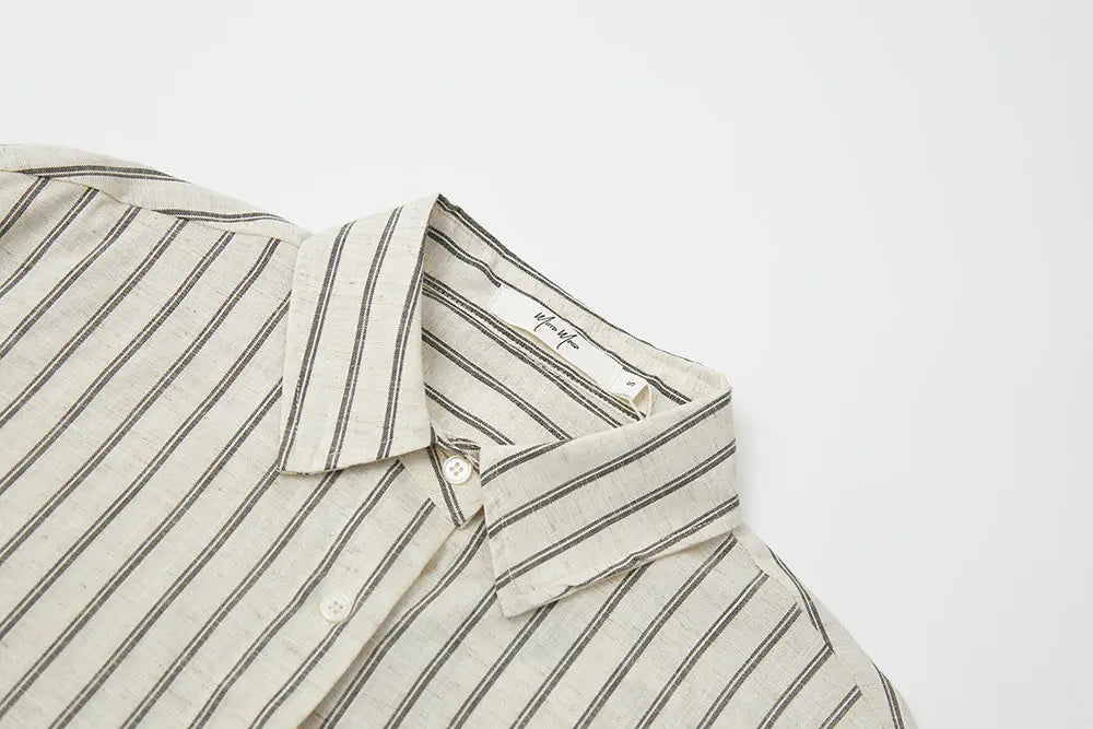An image of a   11904 Striped Button-Down Shirt by  Mirra Masa