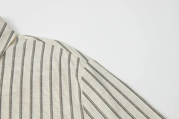 An image of a   11904 Striped Button-Down Shirt by  Mirra Masa