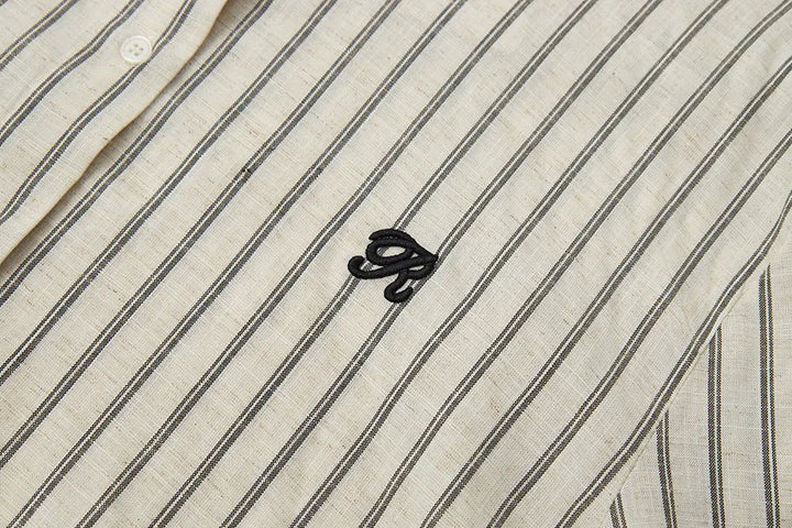 An image of a   11904 Striped Button-Down Shirt by  Mirra Masa