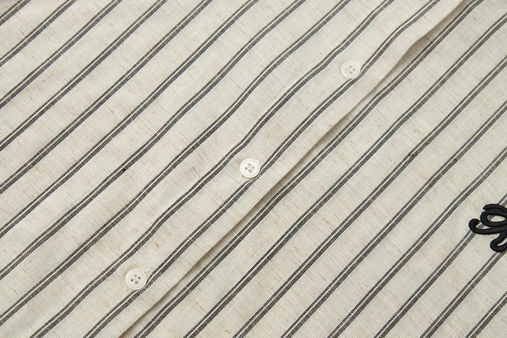 An image of a   11904 Striped Button-Down Shirt by  Mirra Masa