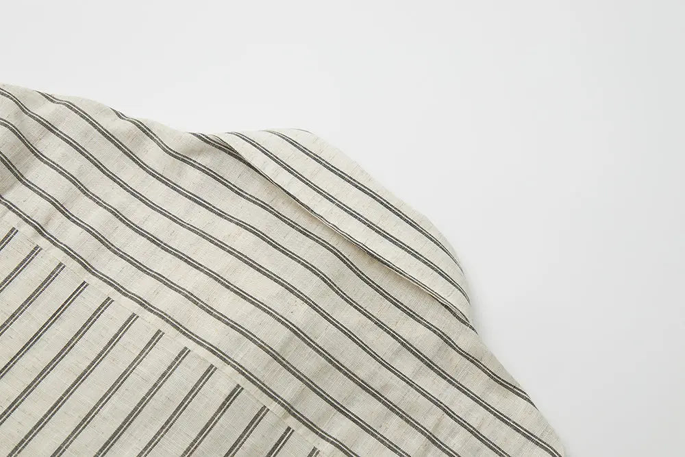 An image of a   11904 Striped Button-Down Shirt by  Mirra Masa