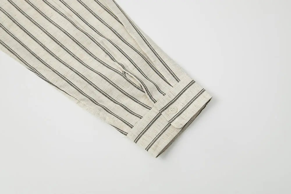 An image of a   11904 Striped Button-Down Shirt by  Mirra Masa