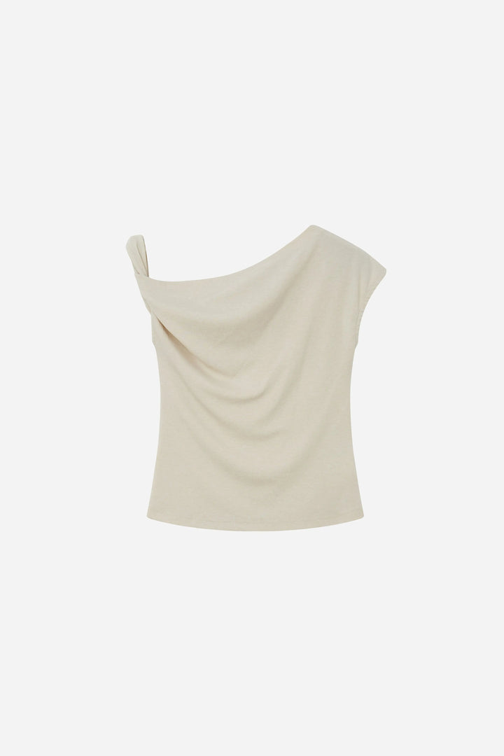 An image of a   11906 The Sculptural Cowl Top by  Mirra Masa