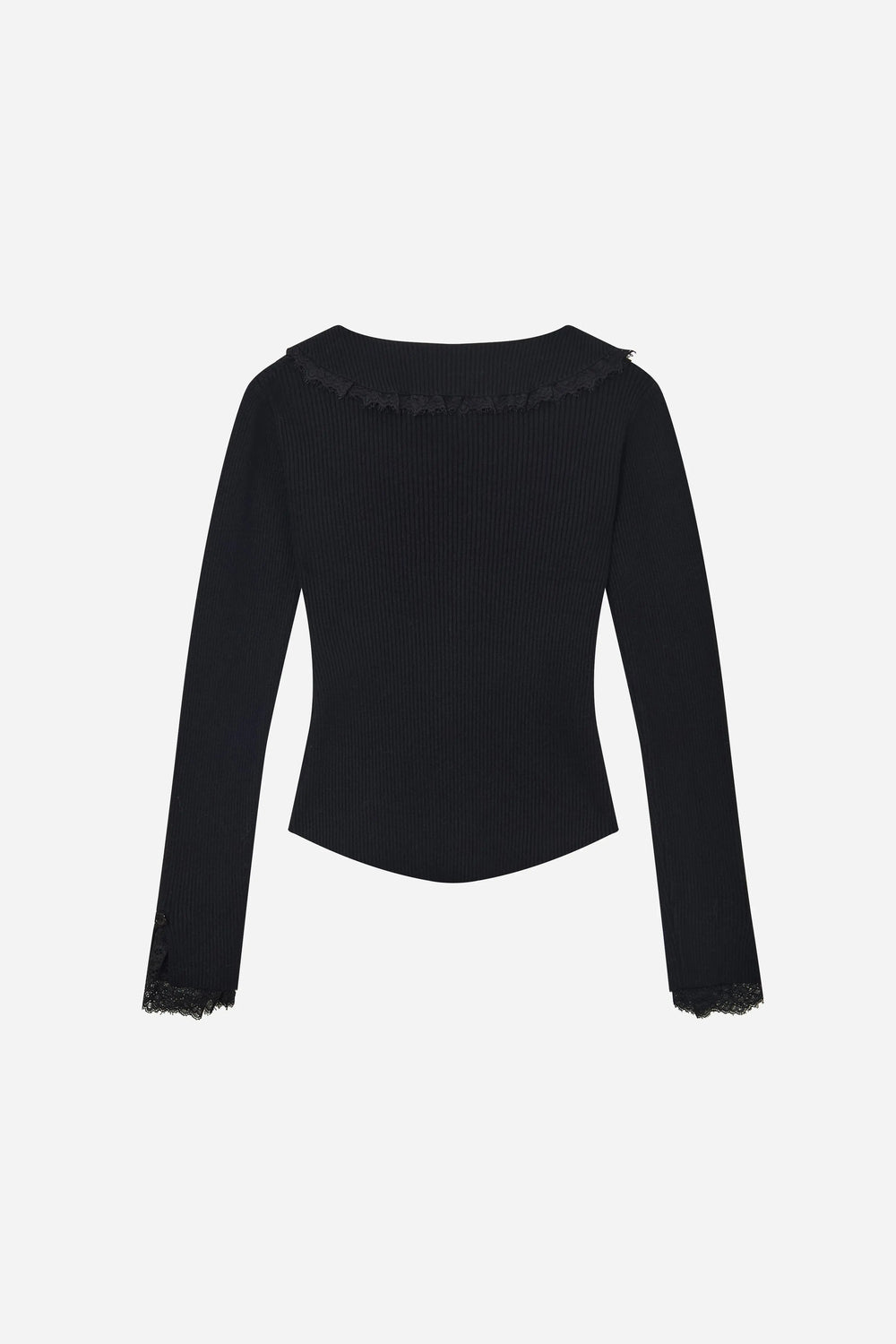 An image of a   11978 Ribbed and Fitted Layering Knit Top by  Mirra Masa