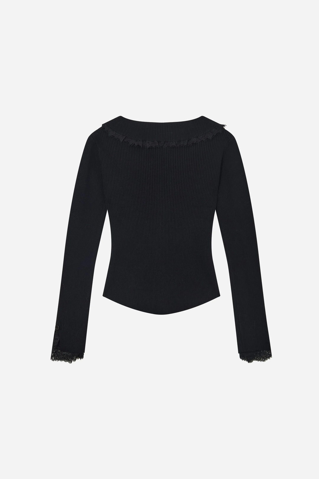 An image of a   11978 Ribbed and Fitted Layering Knit Top by  Mirra Masa