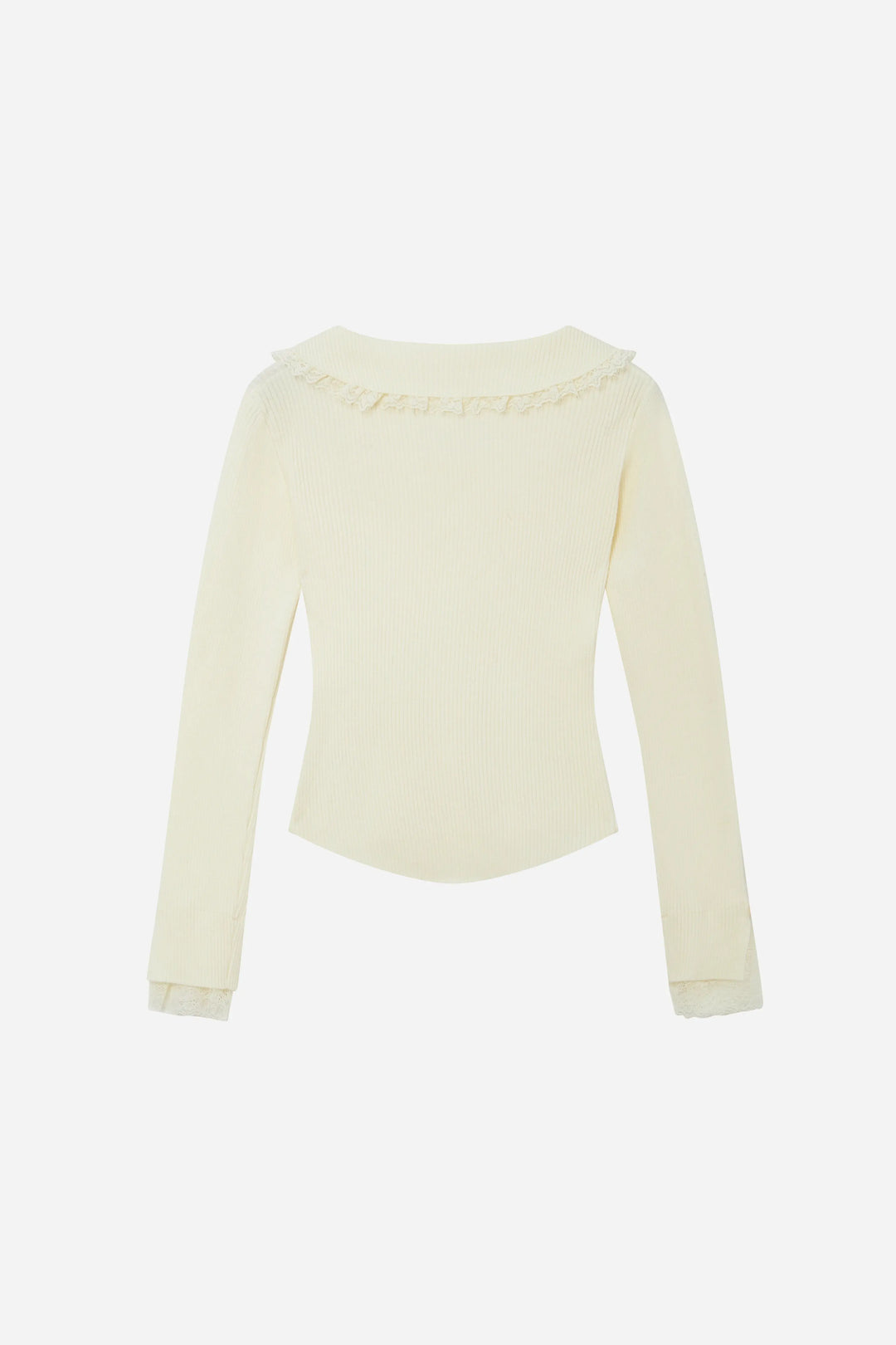 An image of a   11978 Ribbed and Fitted Layering Knit Top by  Mirra Masa