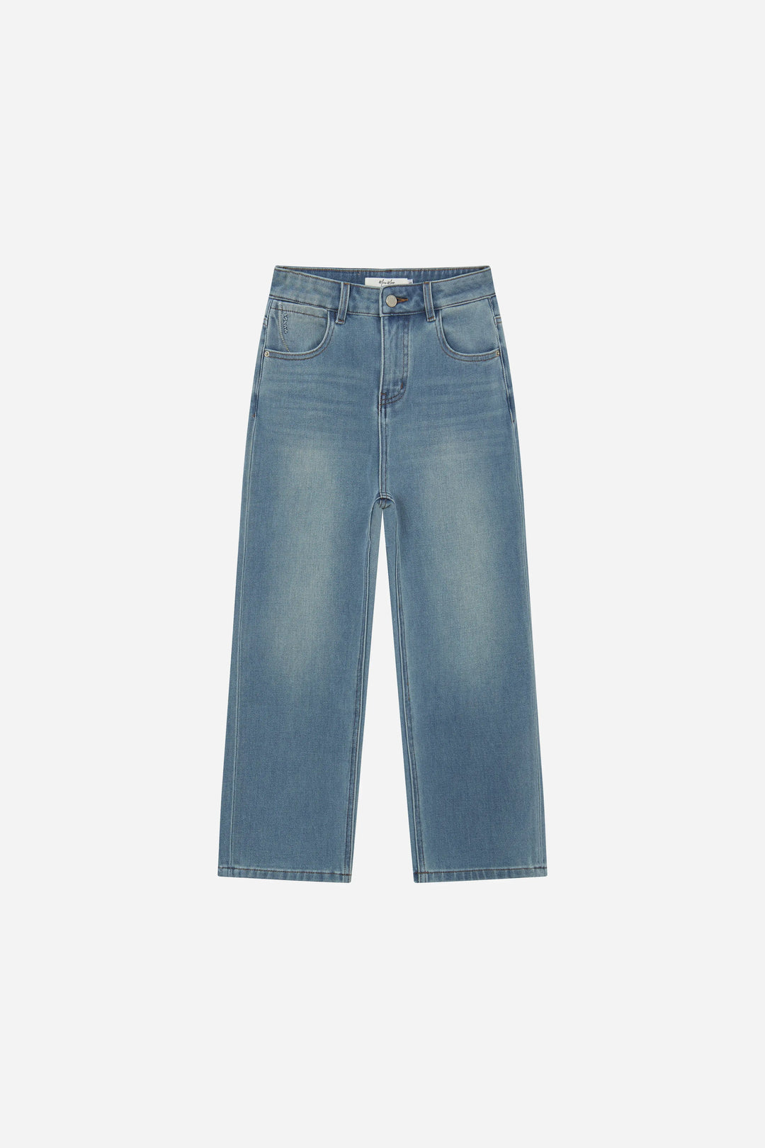 An image of a   12085 Light Wash Straight Leg Jeans by  Mirra Masa