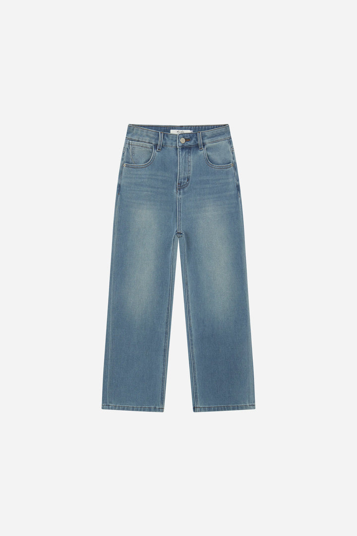 An image of a   12085 Light Wash Straight Leg Jeans by  Mirra Masa
