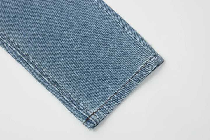 An image of a   12085 Light Wash Straight Leg Jeans by  Mirra Masa