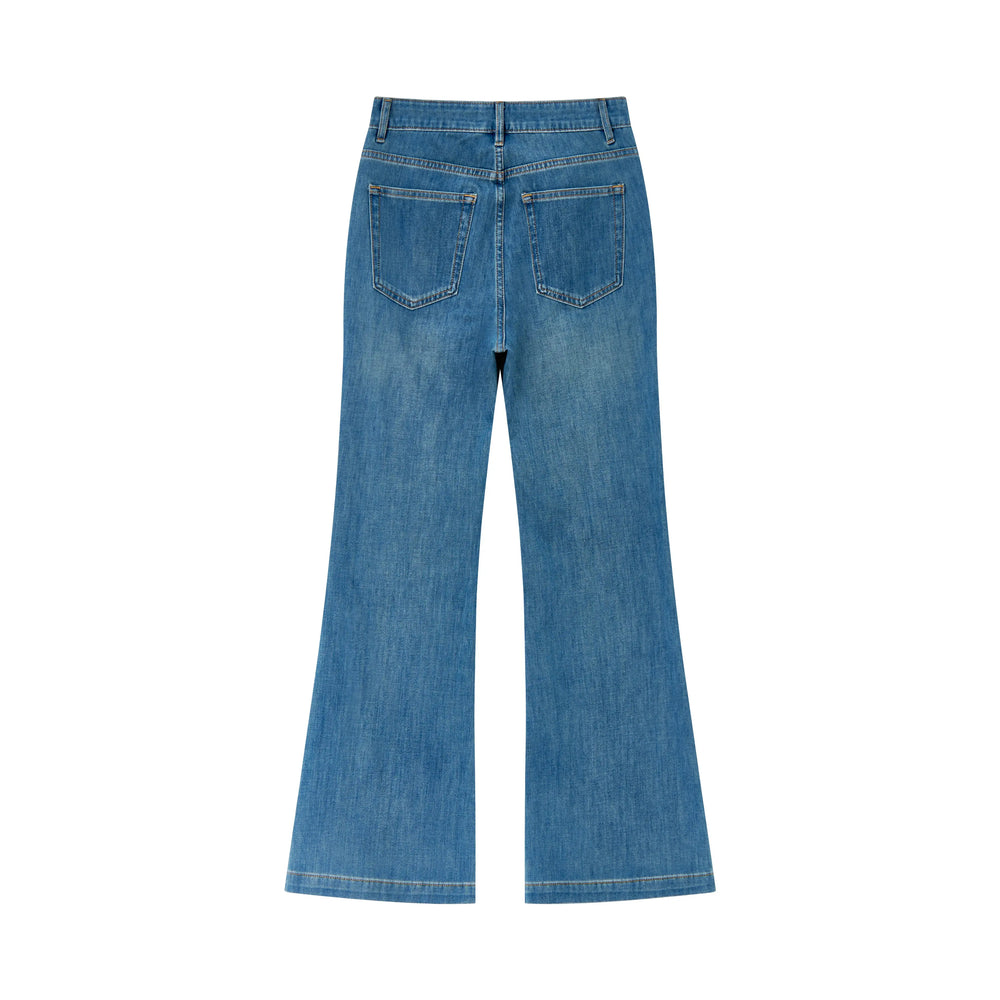 An image of a   12218 Flared Denim Jeans by  Mirra Masa