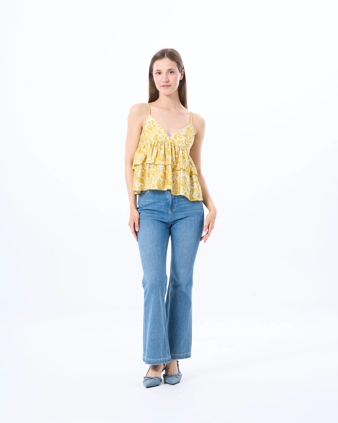 An image of a   12218 Flared Denim Jeans by  Mirra Masa