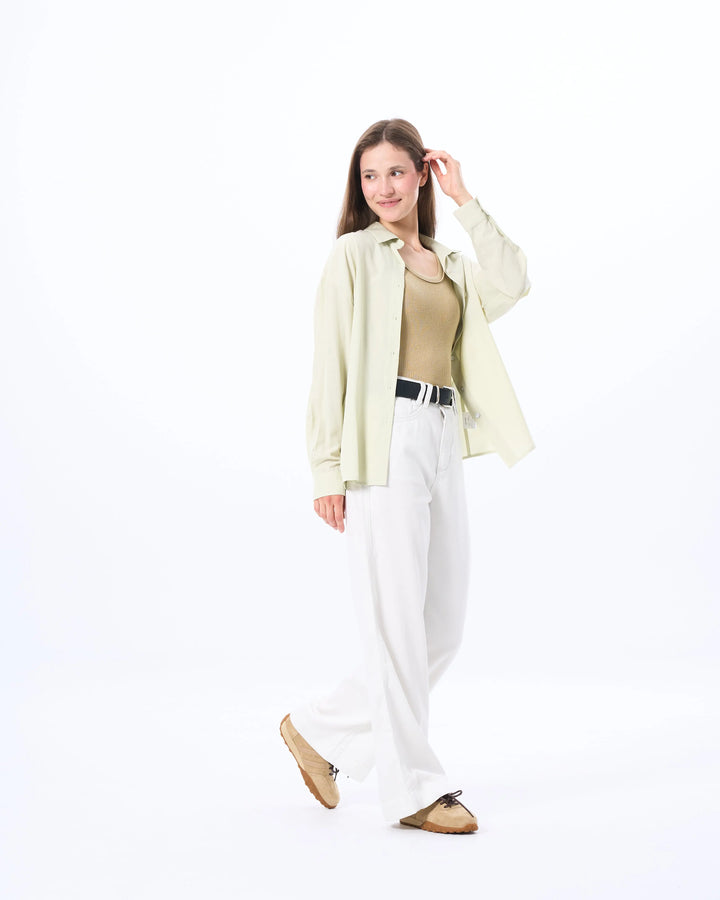 An image of a  Frosted White / 29 12239 Denim Pants by  Mirra Masa