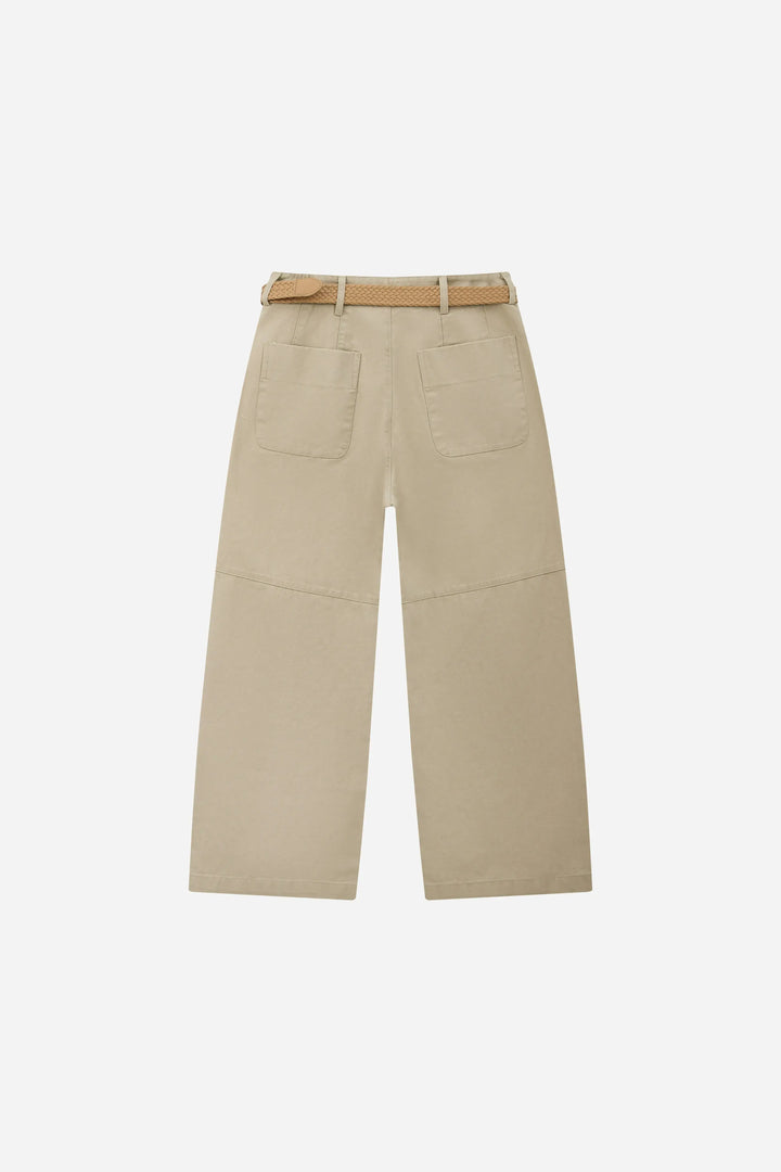 An image of a   12304 Belted Wide Leg Cotton Pants by  Mirra Masa