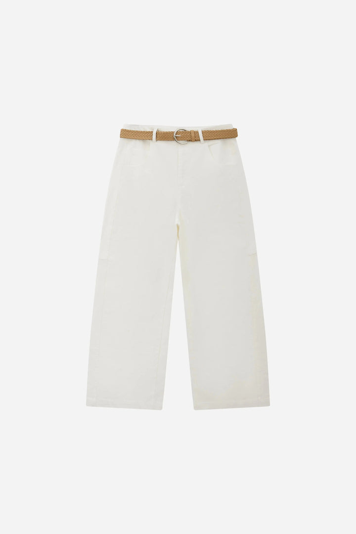 An image of a   12304 Belted Wide Leg Cotton Pants by  Mirra Masa