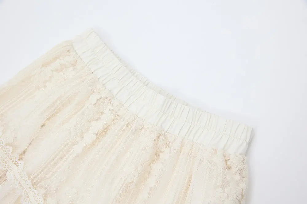 An image of a   12329 Cotton Broderie Tiered Maxi Skirt by  Mirra Masa